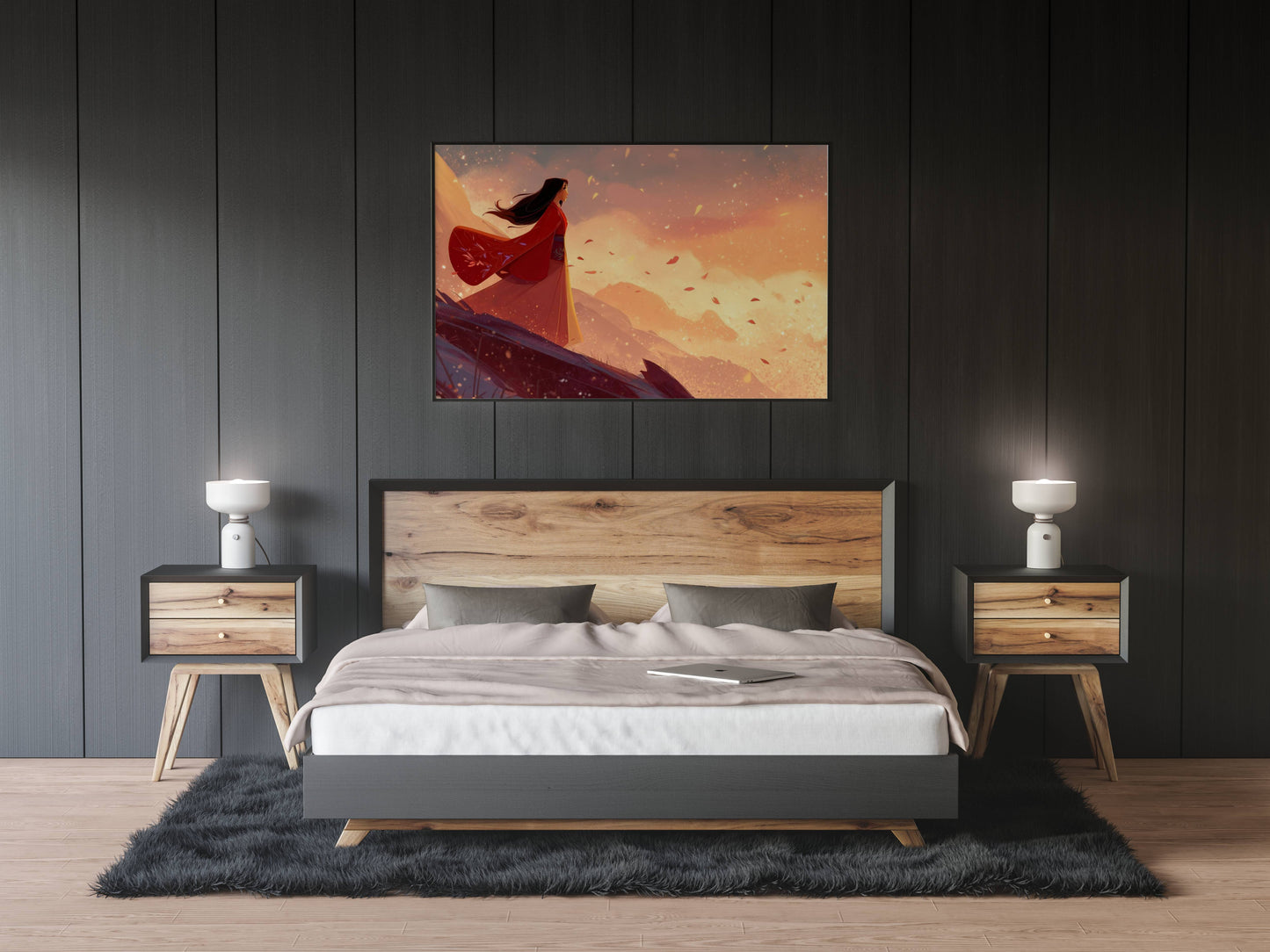 Crimson Silence – Modern Abstract Expressionist Painting | Digital Download Wall Art