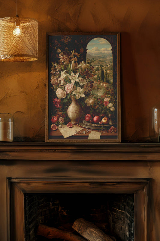 Tuscan Bloom – Classical Still Life & Landscape Art | Digital Download | Printable Wall Décor
