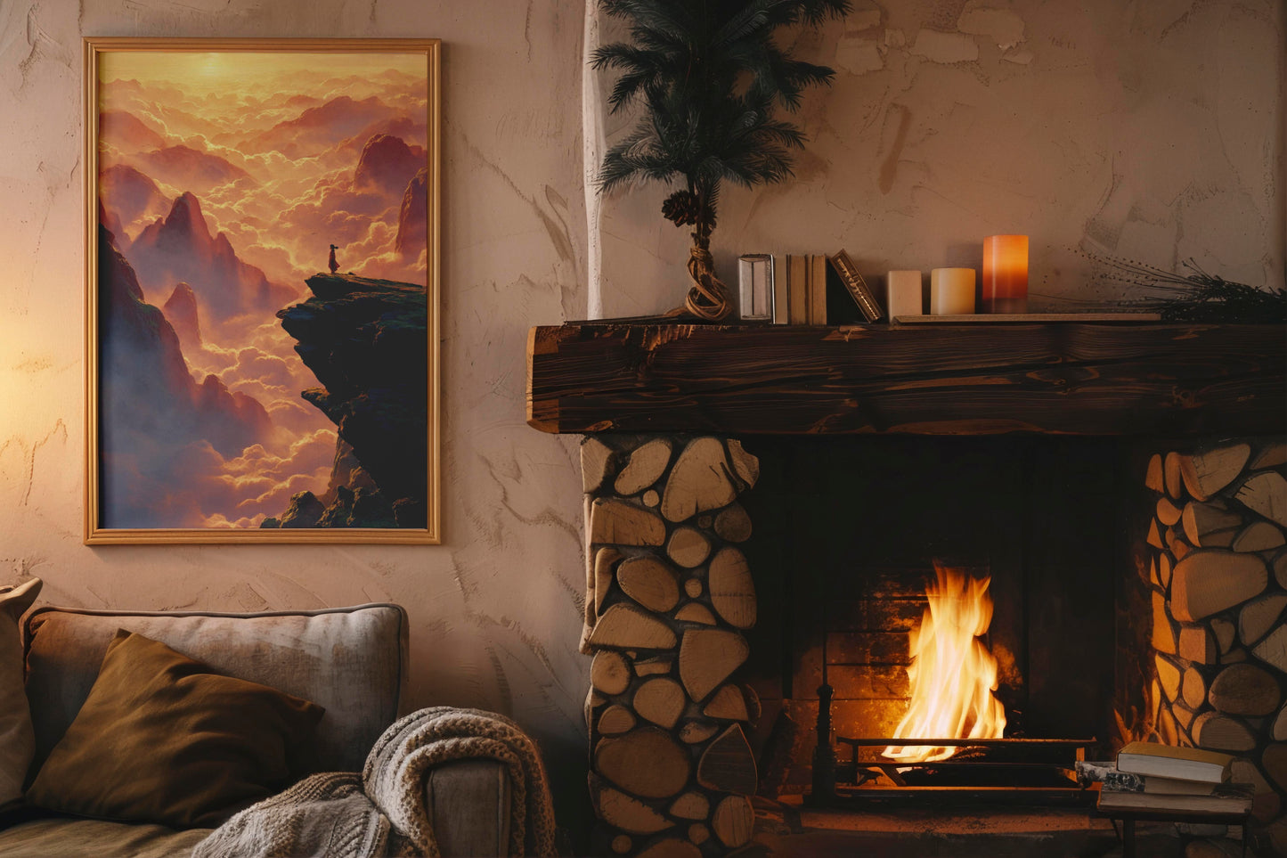 Sea of Clouds – Modern Epic Landscape Illustration | Digital Download Wall Art
