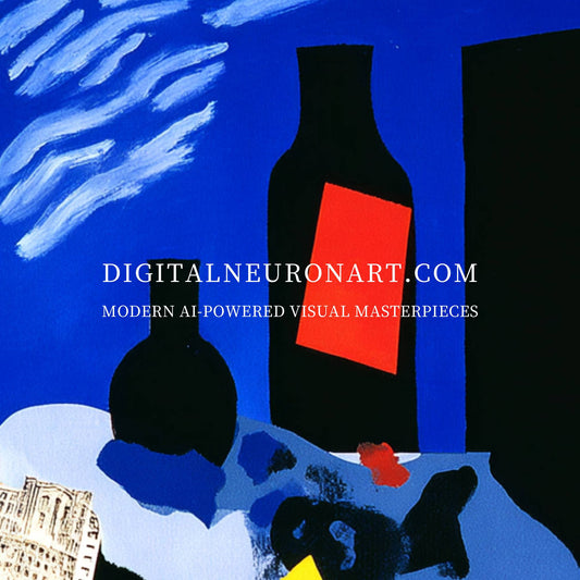 Midnight Still Life – Modern Abstract Collage Painting | Digital Download Wall Art