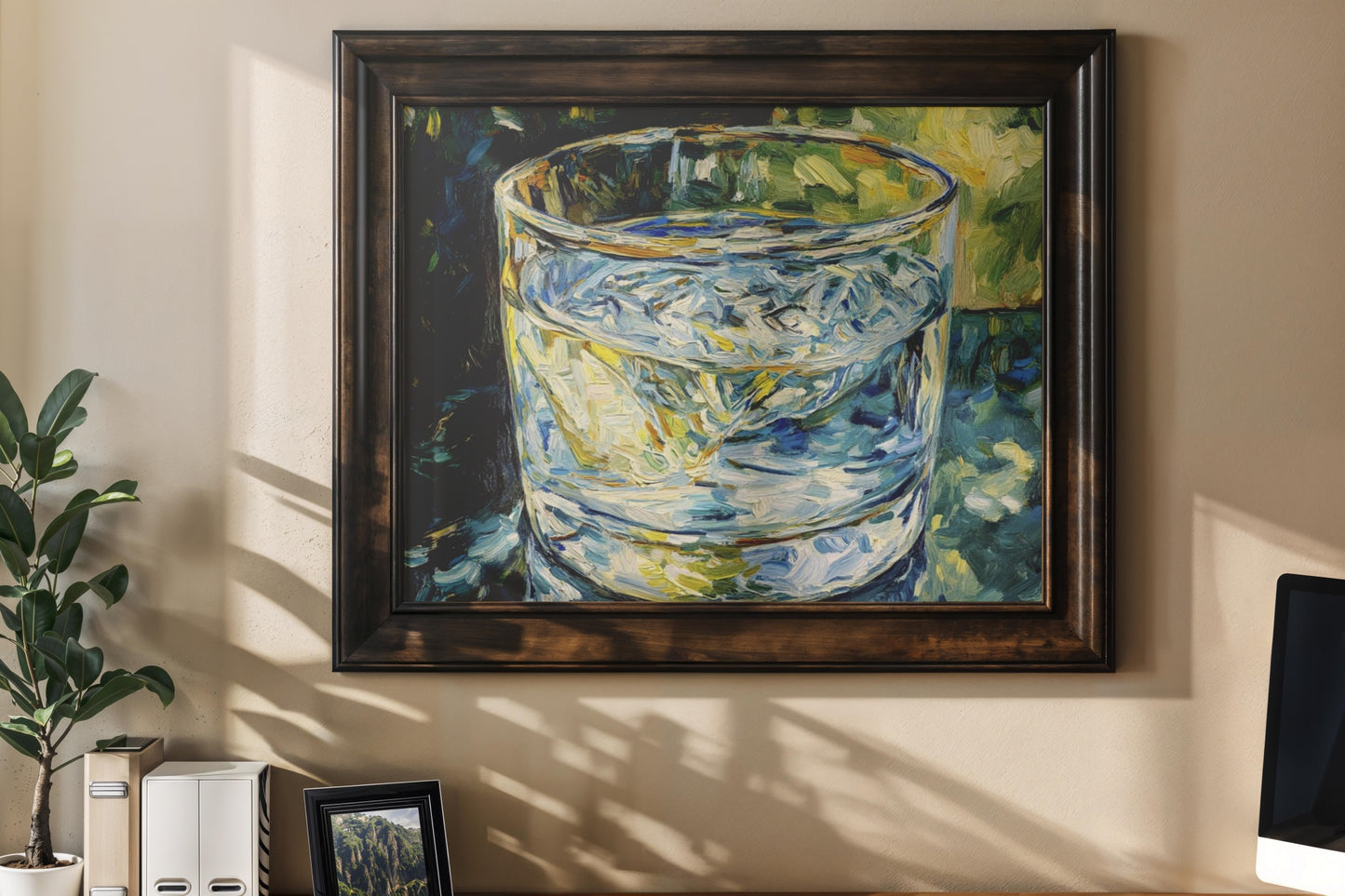 Glass of Light – Modern Impressionist Still Life Painting | Digital Download Wall Art