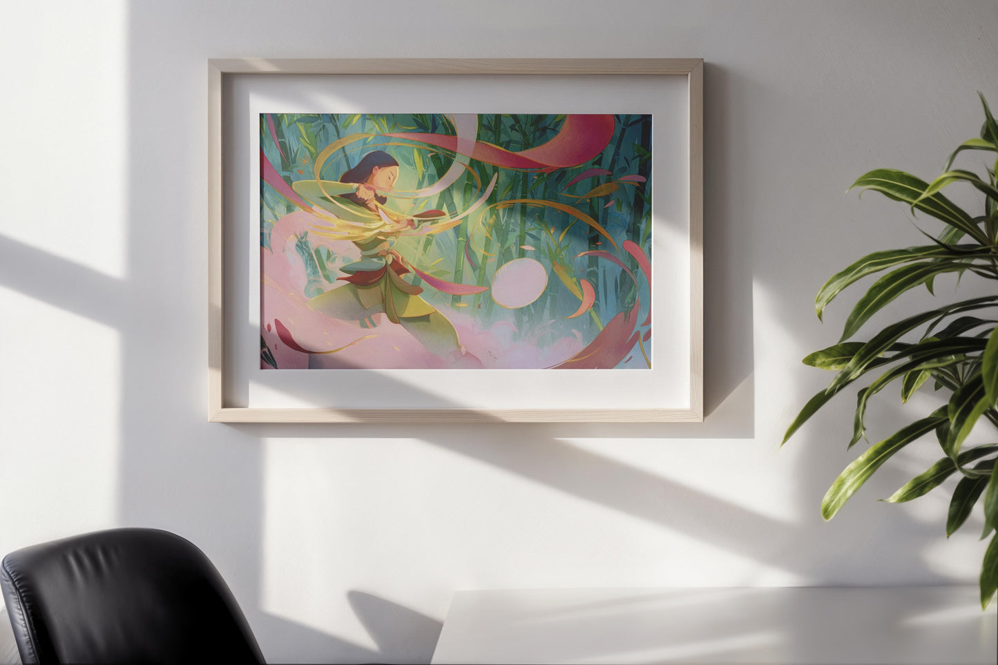Warrior’s Grace – Modern Fantasy Illustration with Dynamic Energy | Digital Download Wall Art