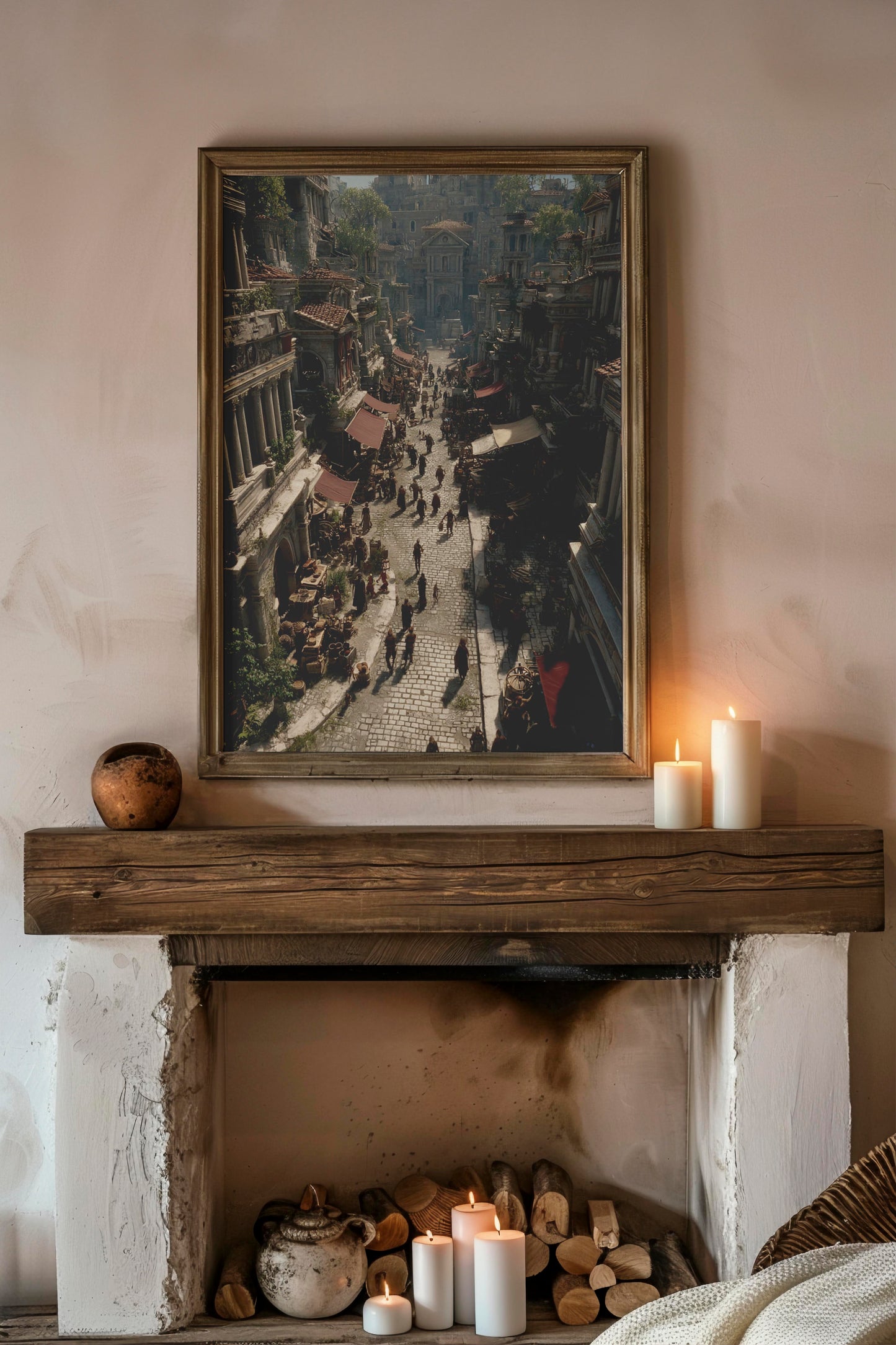 Streets of the Empire – Cinematic Historical Realism Digital Wall Art | Ancient Rome Cityscape Download