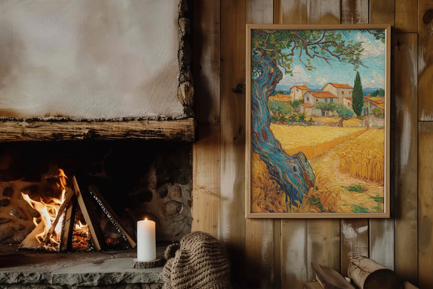 Provence Wheatfield – Van Gogh Style Impressionist Landscape | Digital Download Wall Art