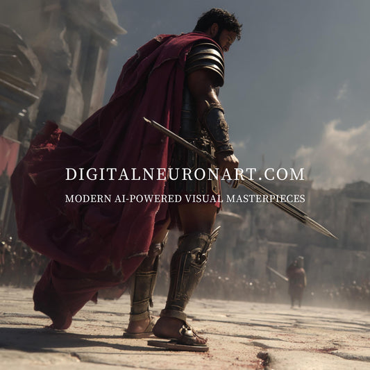 Epic Roman Gladiator – Digital Download Wall Art | Historical Realism Painting
