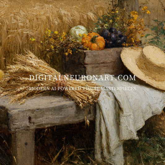 Autumn Harvest Still Life – Rustic Farmhouse Painting | Digital Download Wall Art