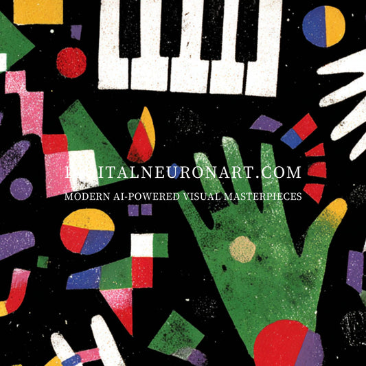 Hands in Harmony – Modern Abstract Musical Painting | Digital Download Wall Art