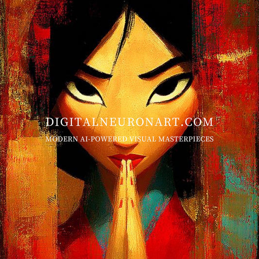 Silent Prayer – Abstract AI Digital Wall Art | Meditative Illustration | Instant Download