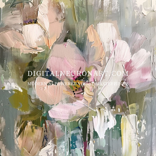 Whispers of Petals – Abstract Floral Textured Painting | Digital Download | Printable Wall Art
