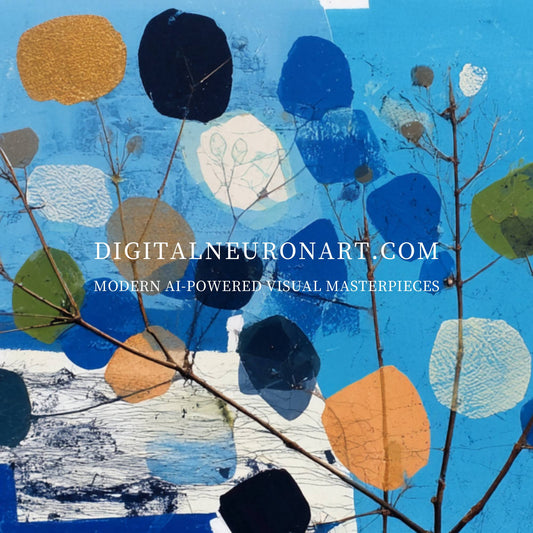 Blue Harmony Tree – Modern Abstract Botanical Painting | Digital Download Wall Art