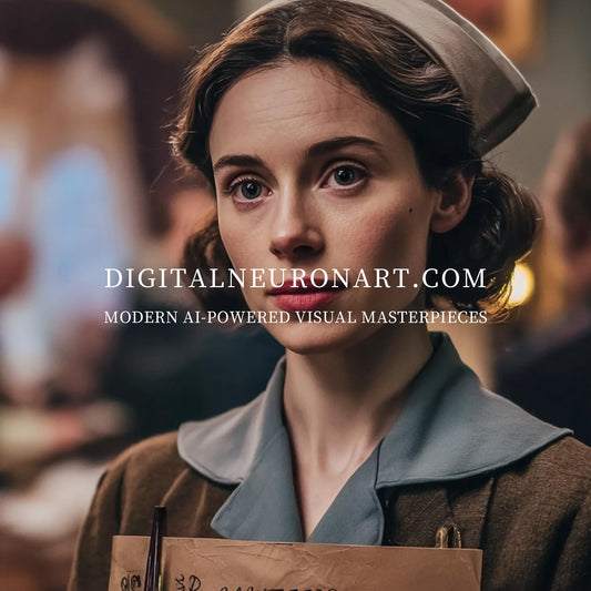 Nostalgic Nurse – Cinematic Vintage Portrait | Digital Download Art