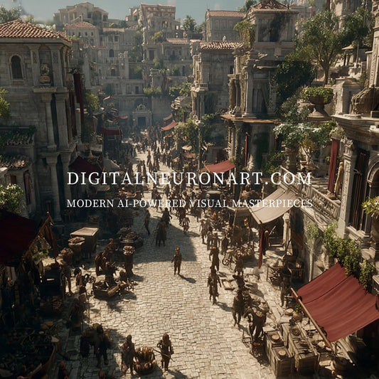 Roman Market Streets – Historical Realism Digital Wall Art | Cinematic Ancient Cityscape Download