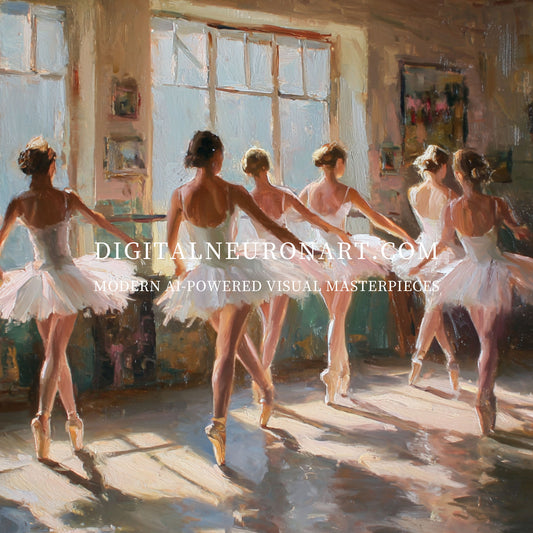 Ballet in the Morning Light – Classical Dance Studio Scene | Digital Download | Printable Wall Art