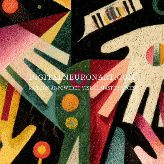 Symphony of Hands – Modern Abstract Geometric Painting with Vibrant Colors | Digital Download Wall Art