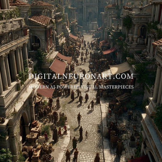 Streets of the Empire – Cinematic Historical Realism Digital Wall Art | Ancient Rome Cityscape Download