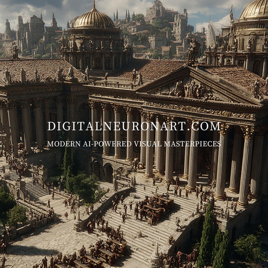Temple of the Empire – Neoclassical Realism Digital Wall Art | Ancient Rome Epic Architecture Download
