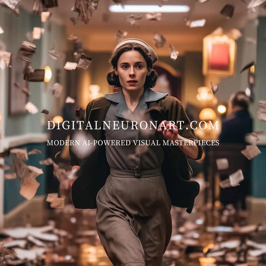 Run Through the Storm of Letters – Cinematic Retro Drama Art | Digital Download
