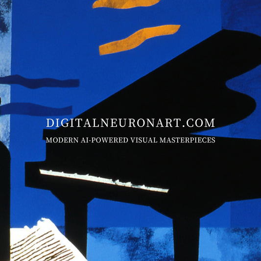 Jazz Still Life – Modern Abstract Piano and Wine Painting | Digital Download Wall Art