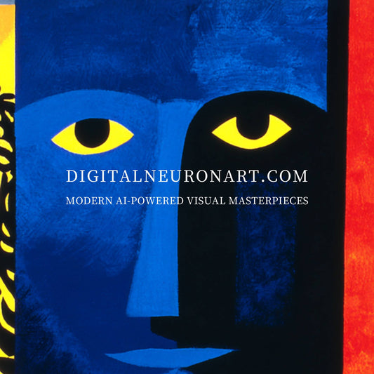 Faces in Contrast – Modern Abstract Expressionist Painting | Digital Download Wall Art