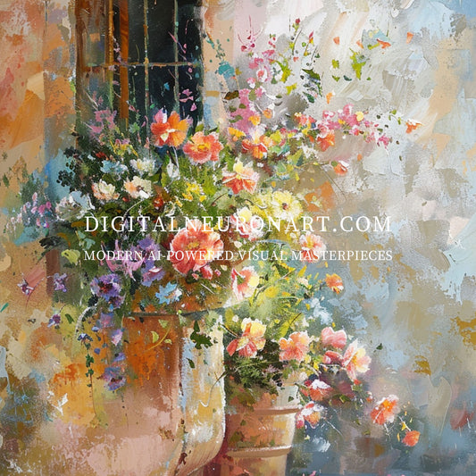 Blooms by the Window – Impressionist Floral Still Life | Digital Download | Printable Wall Art