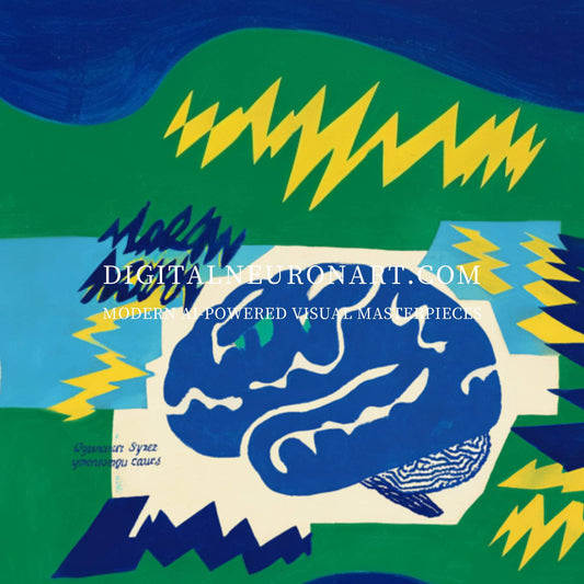 Electric Mindscape – Modern Abstract Pop Art Brain Painting | Digital Download Wall Art