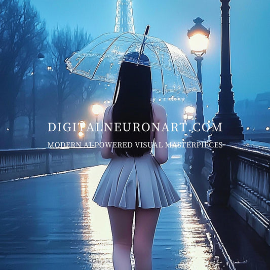 A Quiet Walk in Rainy Paris – Cinematic Romantic Night Mood with Eiffel Tower Glow