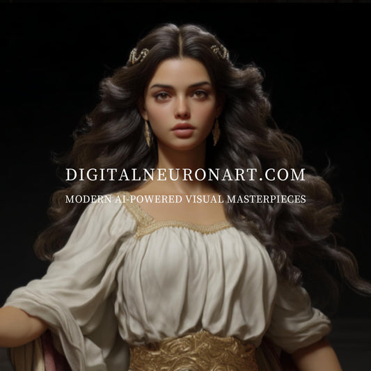 Ethereal Grace – Neo-Classical Female Portrait Digital Wall Art | Elegant Realism Download