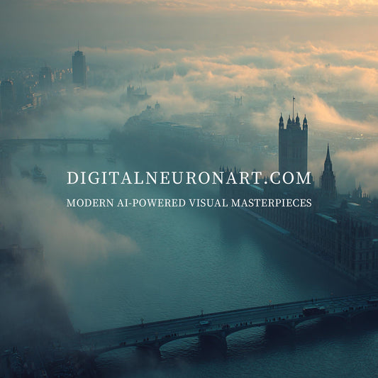 Foggy London Skyline — Cinematic Misty Cityscape Art Print