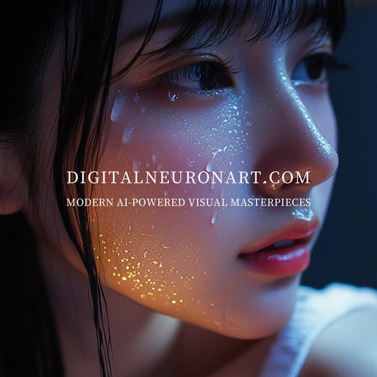 Raindrops and Light — Cinematic Emotional Portrait Wall Art