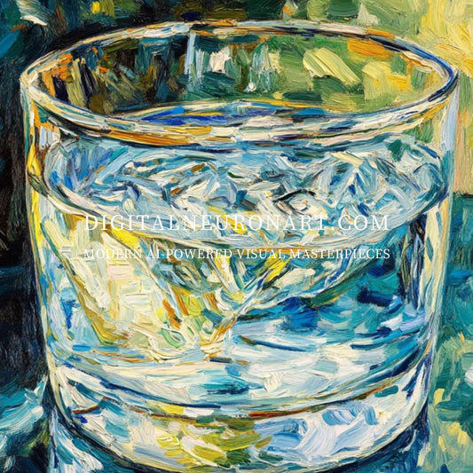Glass of Light – Modern Impressionist Still Life Painting | Digital Download Wall Art