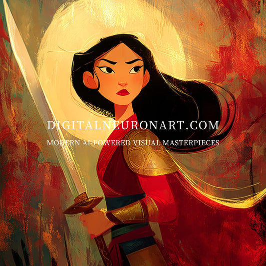 Warrior Spirit – Bold AI Digital Wall Art | Heroic Fantasy Illustration | Instant Download