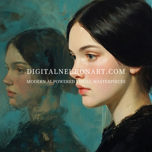 Reflections of Grace - Printable Digital Art Portrait | Instant Download | AI-Generated Fine Art Print