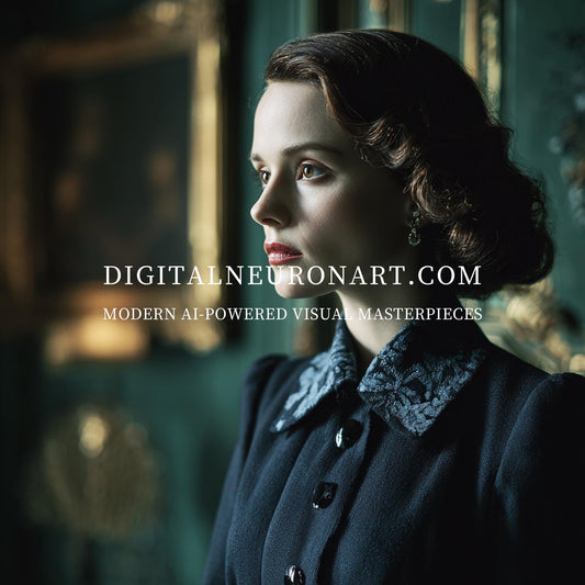 Lady in the Emerald Chamber – Cinematic Vintage Portrait