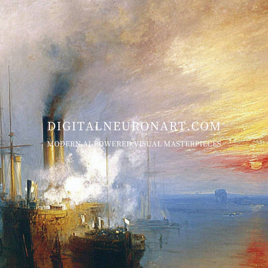 Harbor Sunset – Romantic Maritime Landscape Oil Painting | Digital Download Wall Art