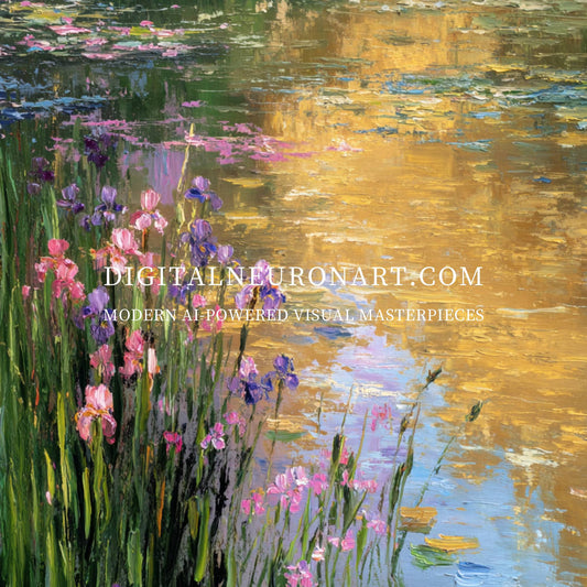 Serenity in Bloom – Vibrant Floral Impressionist Landscape | Digital Download Wall Art