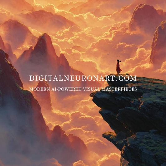 Sea of Clouds – Modern Epic Landscape Illustration | Digital Download Wall Art