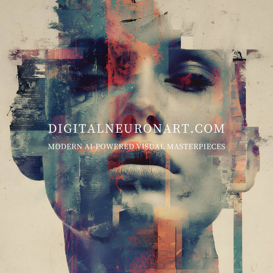 Fragmented Visions – Abstract Digital Portrait Art Print | Modern AI-Generated Wall Decor