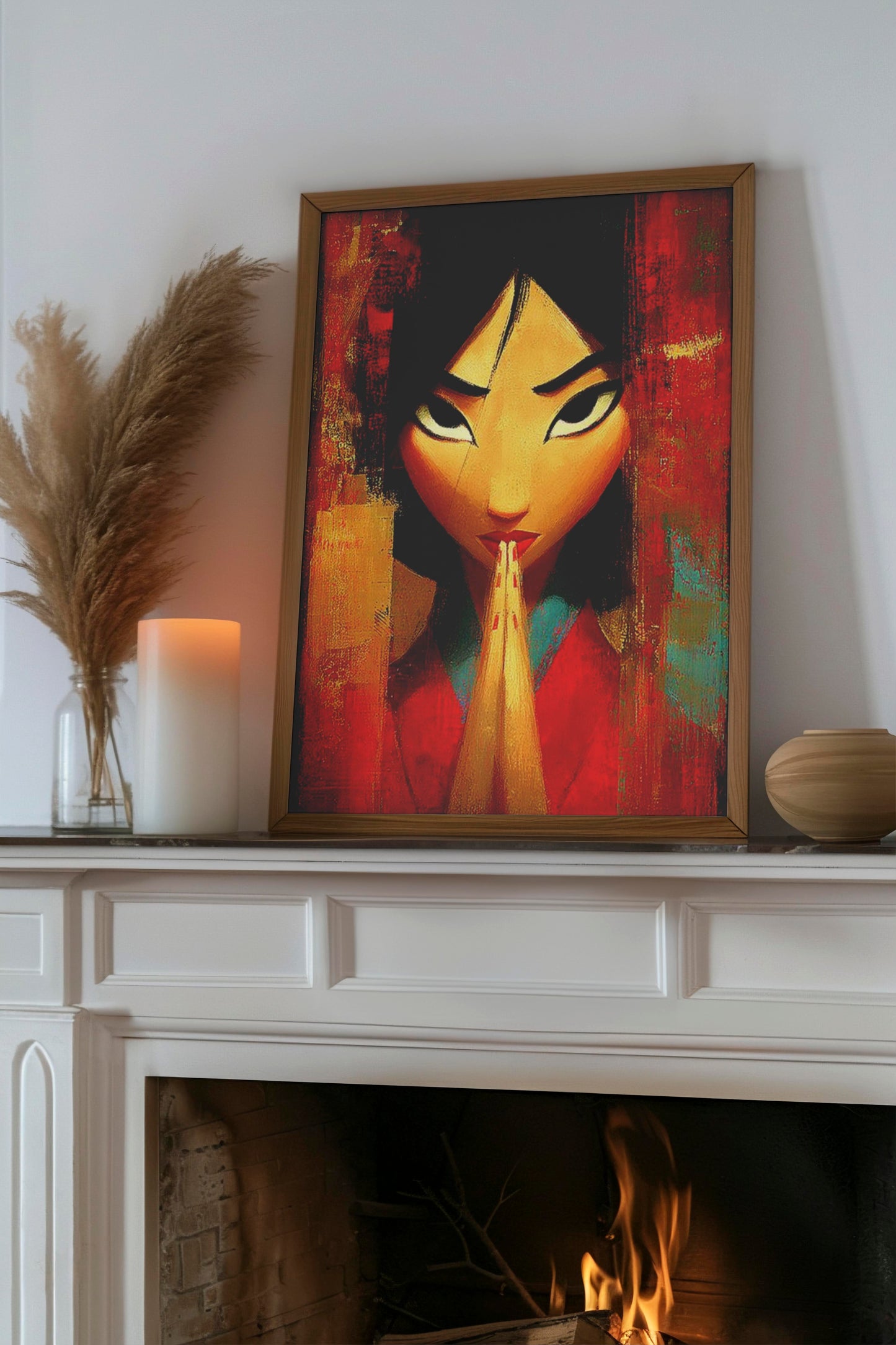 Silent Prayer – Abstract AI Digital Wall Art | Meditative Illustration | Instant Download