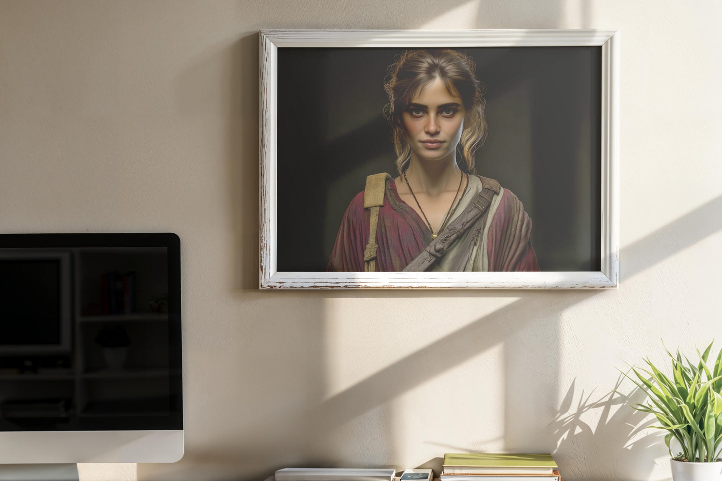 Portrait of Strength – Hyperrealistic Female Warrior Digital Art Print