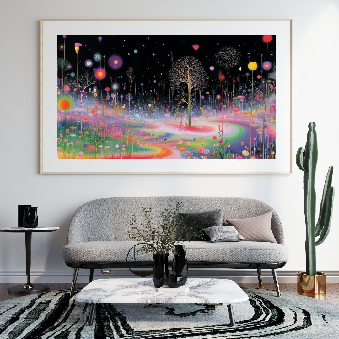 天体绽放——新超现实迷幻艺术中的霓虹梦境 | 数字下载墙贴