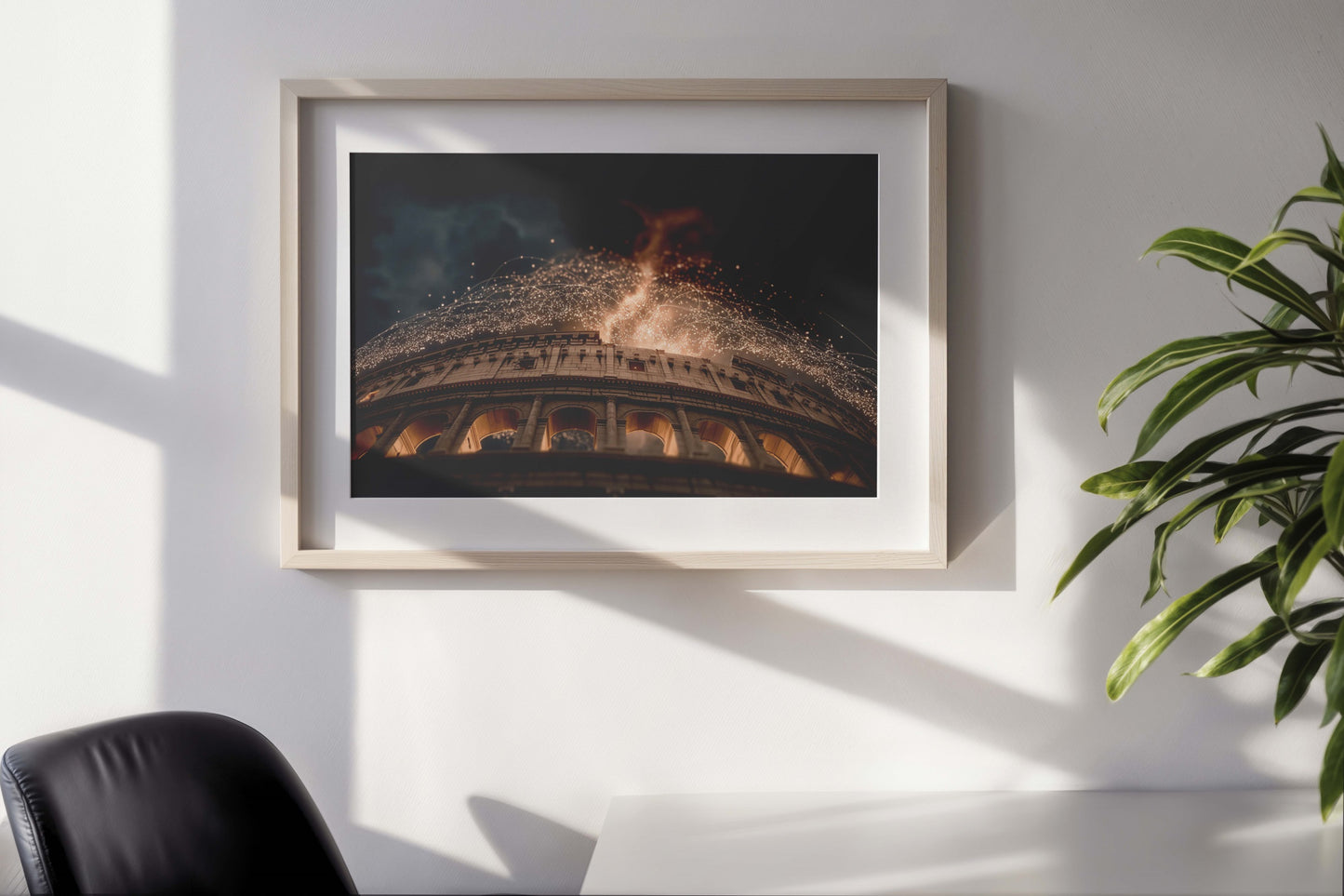 Colosseum in Flames – Epic Digital Fantasy Realism | Ancient Rome Wall Art Digital Download