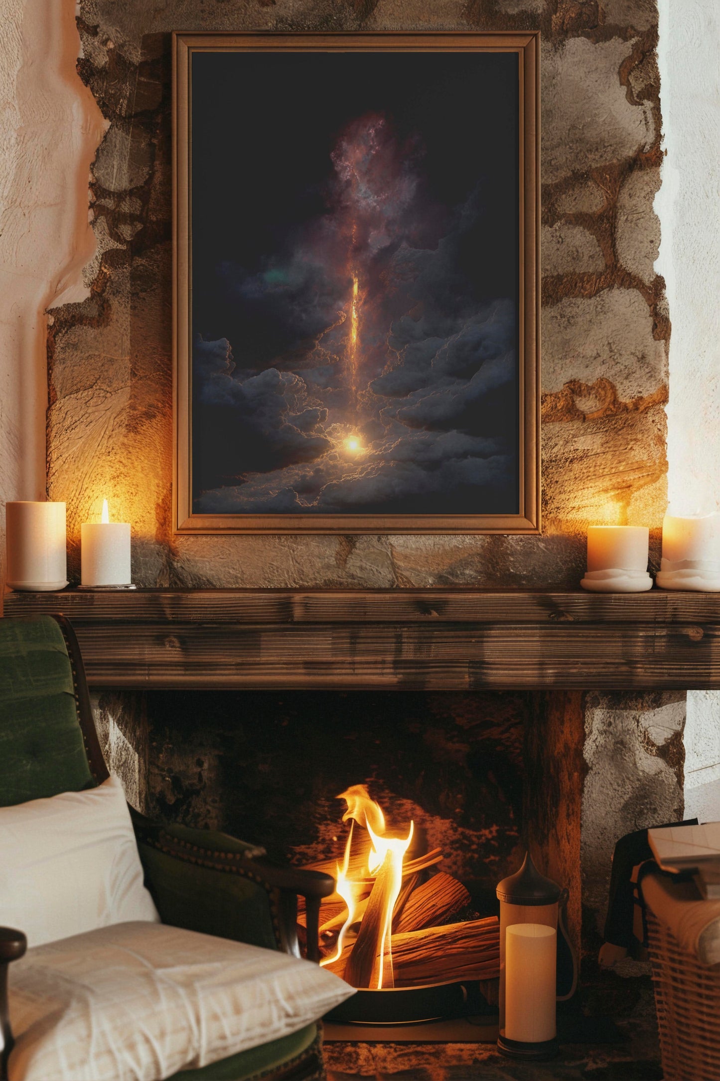 Divine Descent – Fantasy Realism Epic Atmospheric Wall Art | Digital Download Print