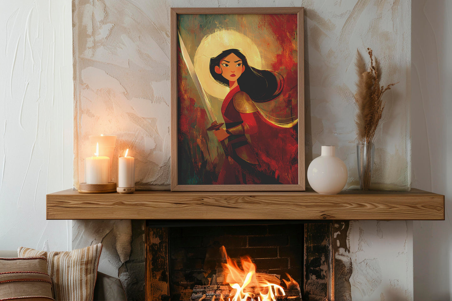 Warrior Spirit – Bold AI Digital Wall Art | Heroic Fantasy Illustration | Instant Download