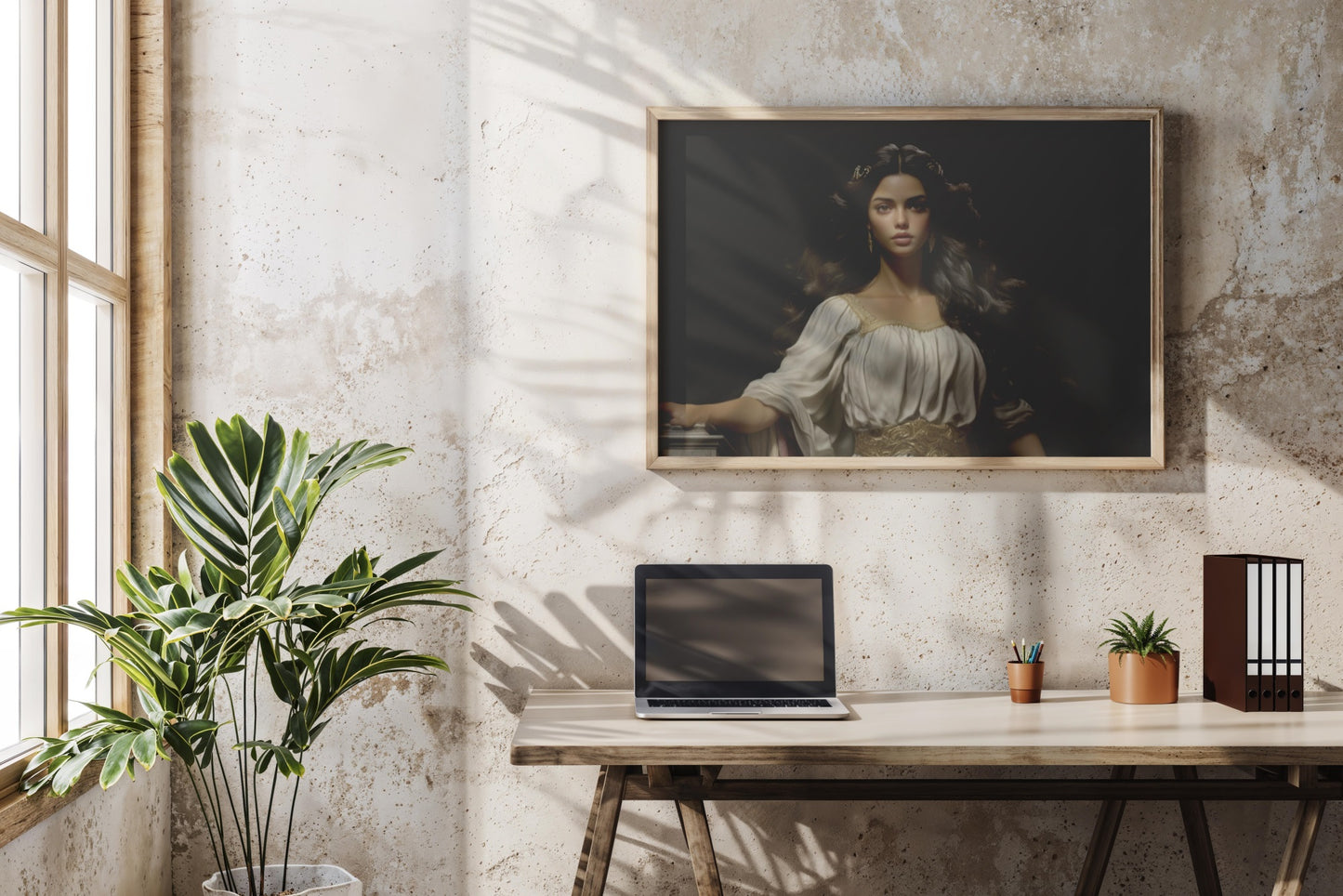 Ethereal Grace – Neo-Classical Female Portrait Digital Wall Art | Elegant Realism Download