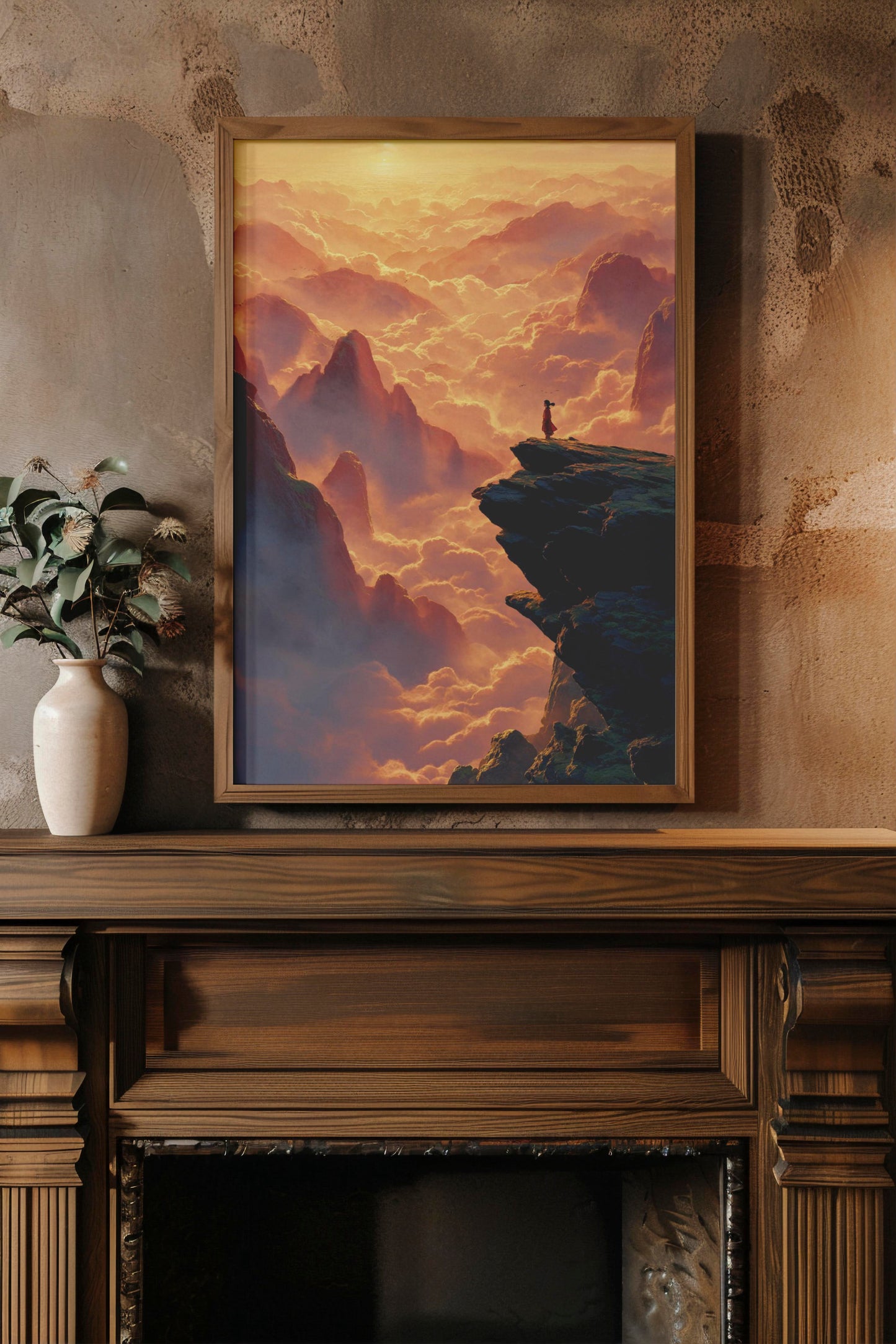 Sea of Clouds – Modern Epic Landscape Illustration | Digital Download Wall Art