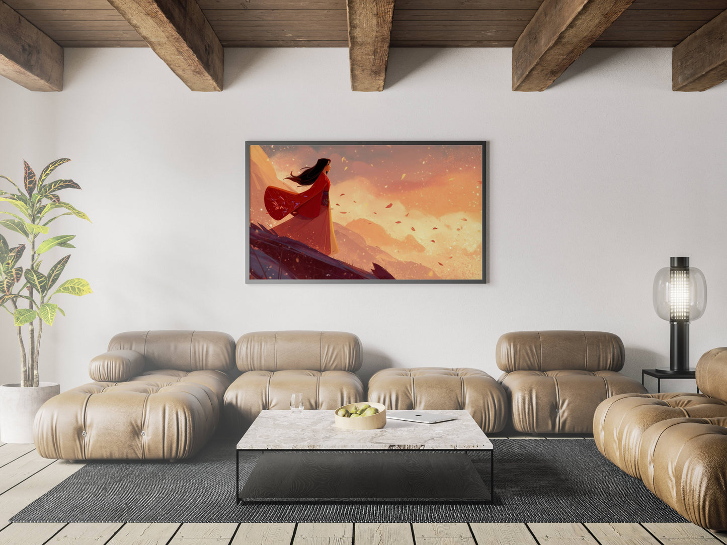 Crimson Silence – Modern Abstract Expressionist Painting | Digital Download Wall Art