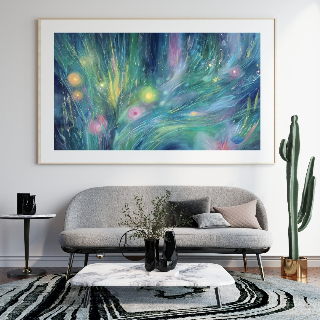 Dreamlight Garden – Surreal Abstract Fantasy Painting | Digital Download Wall Art