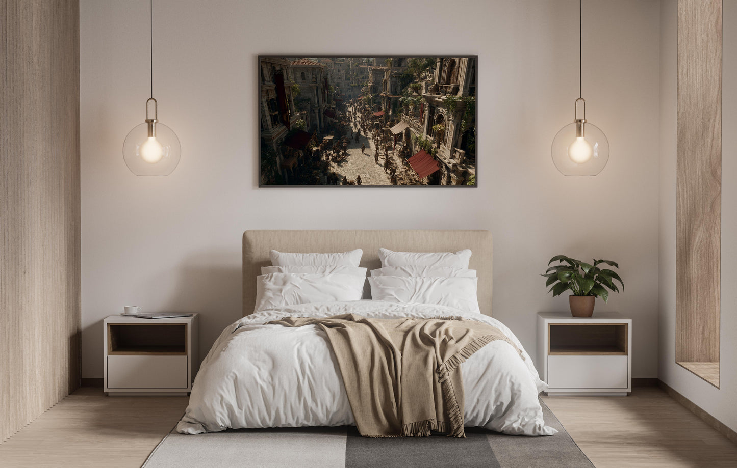 Roman Market Streets – Historical Realism Digital Wall Art | Cinematic Ancient Cityscape Download