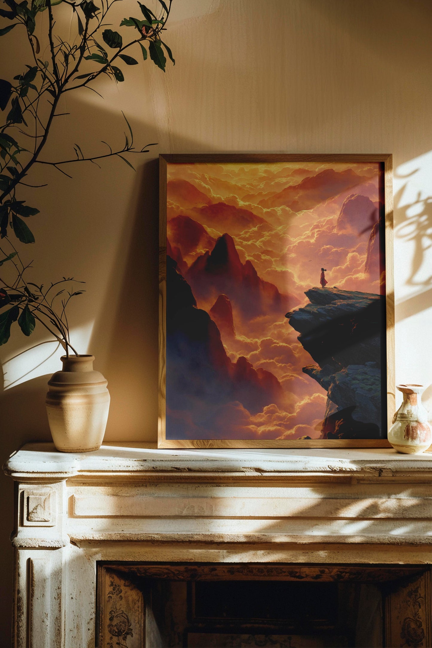 Sea of Clouds – Modern Epic Landscape Illustration | Digital Download Wall Art
