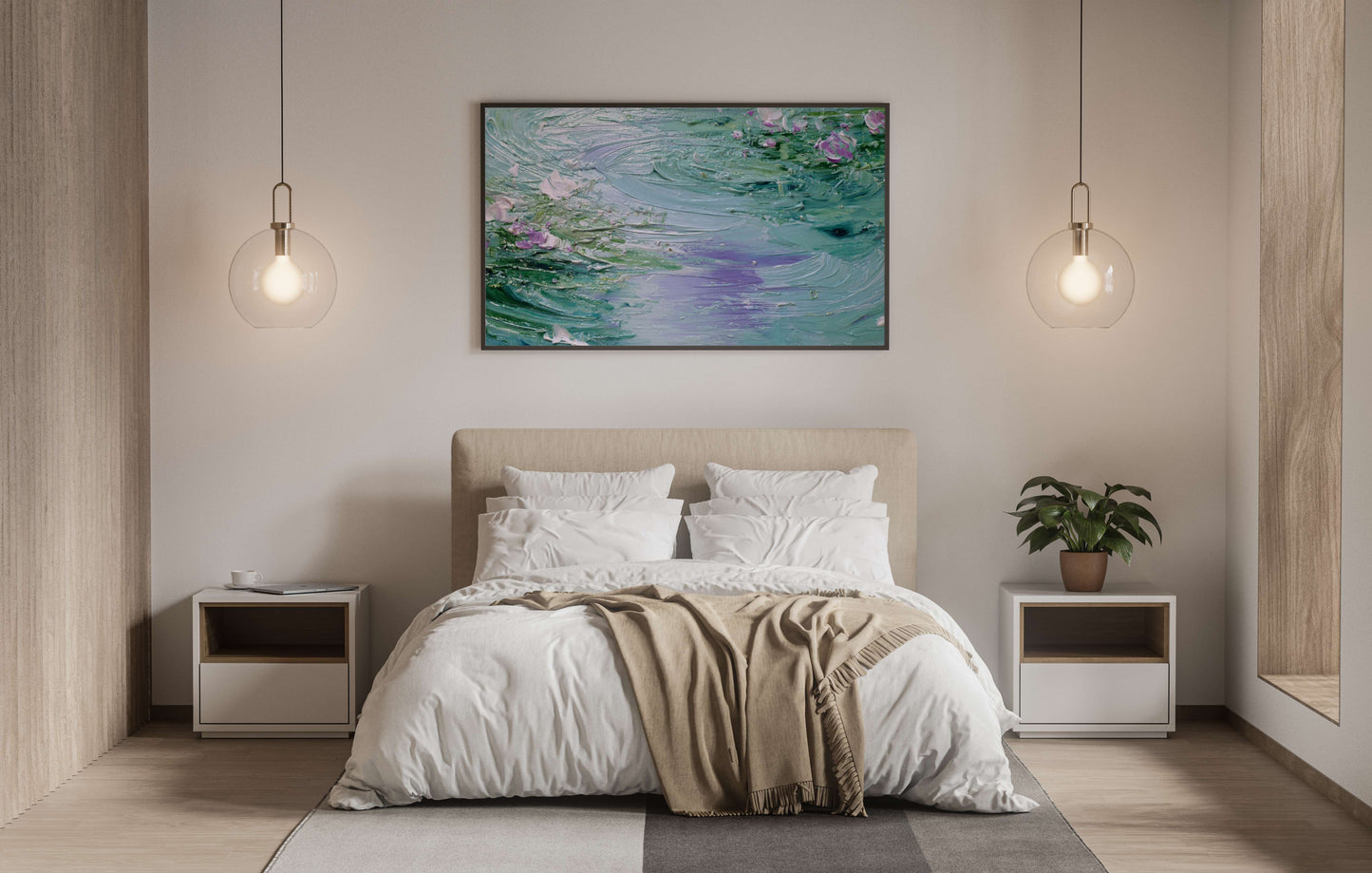 Whispers on the Water – Digital Download Oil Painting | High-Resolution Wall Art